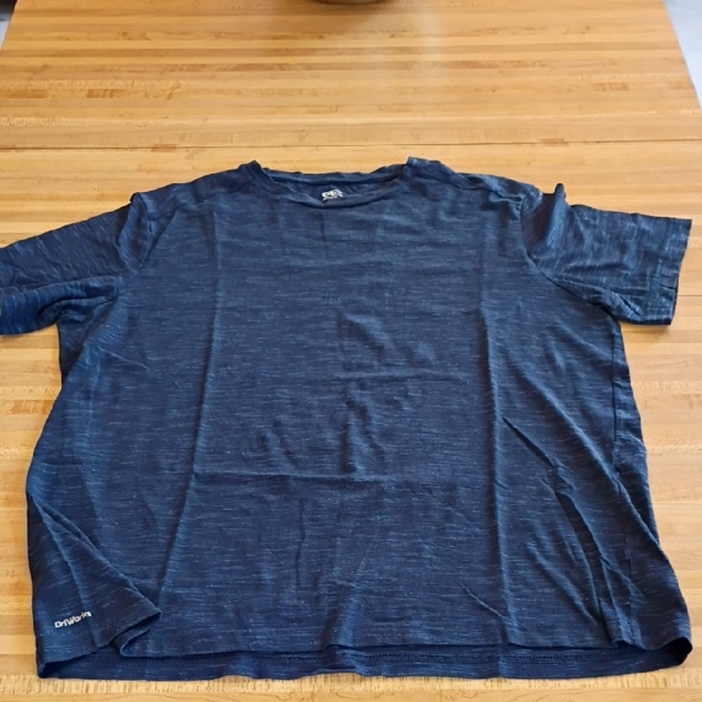 Athletic Driworks Men's Navy Heather Short-Sleeve Crew T-Shirt Size Large